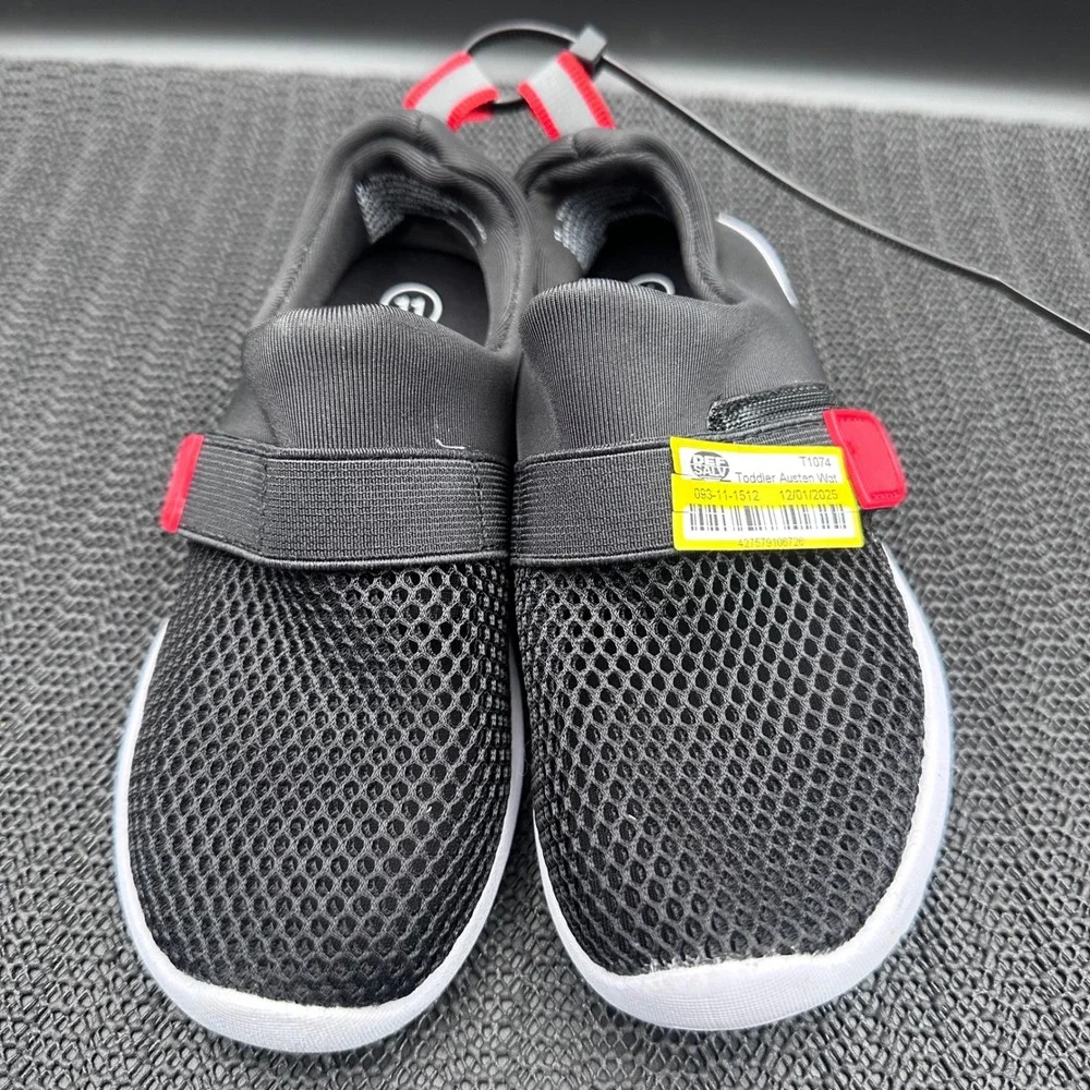 Cat & Jack Toddler Austen Water Shoes Black Red Mesh Slip On Size 11 T1074
